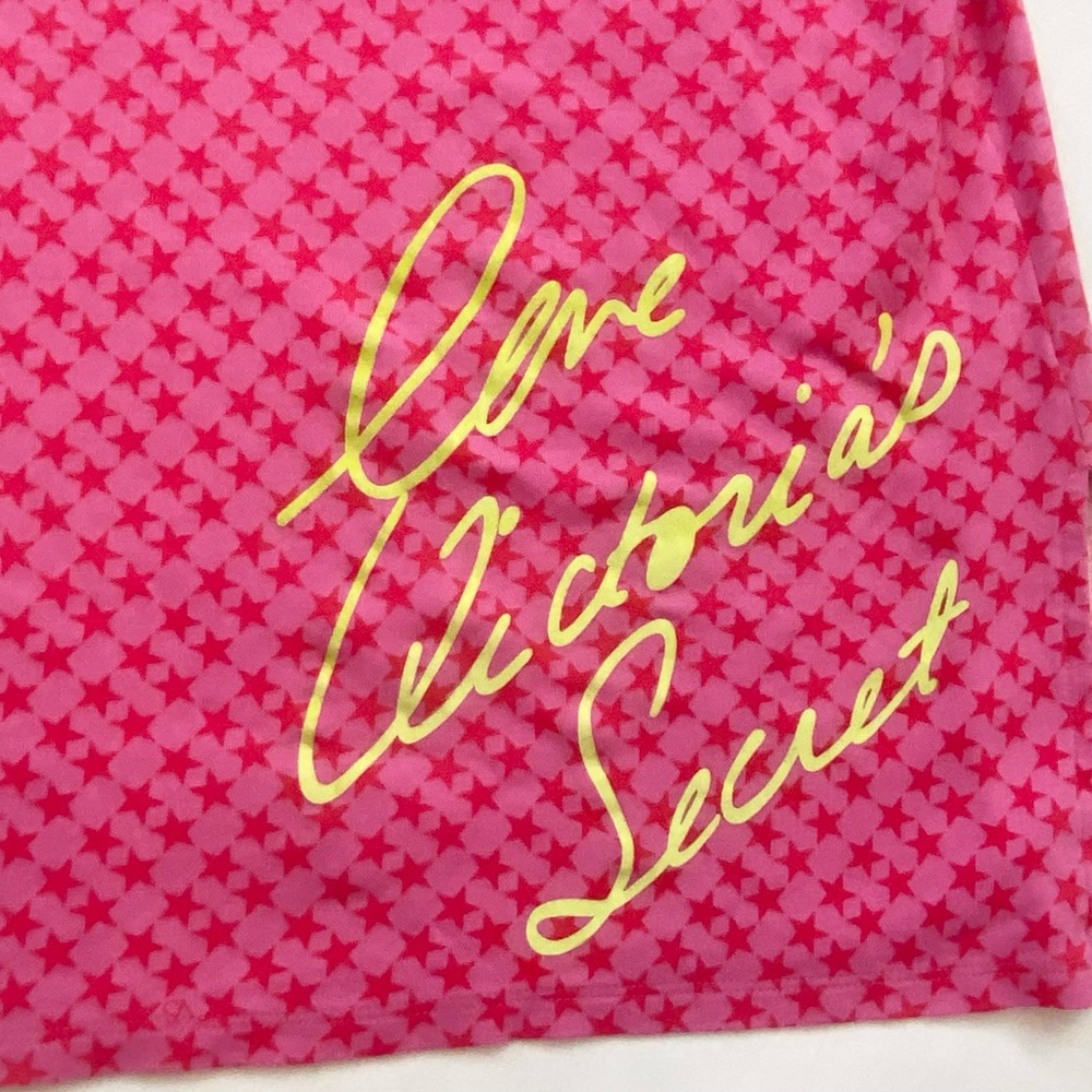 Y2K Victoria’s Secret Pink Green Star Print PJ Sleep Shirt Vintage Pajamas 🔥 - Picture 6 of 8